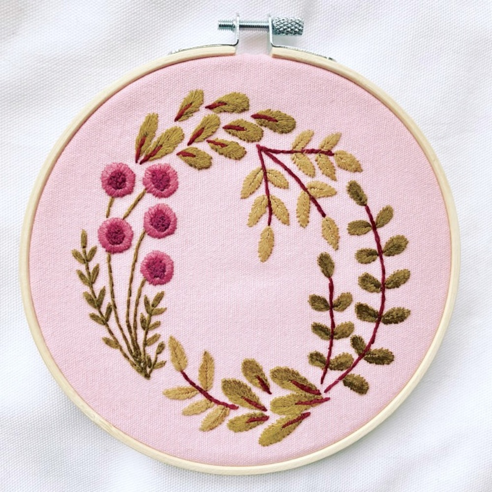Floral Embroidery Hoop Art Hand Embroidered Flowers Valentine’s Day Gift Decor